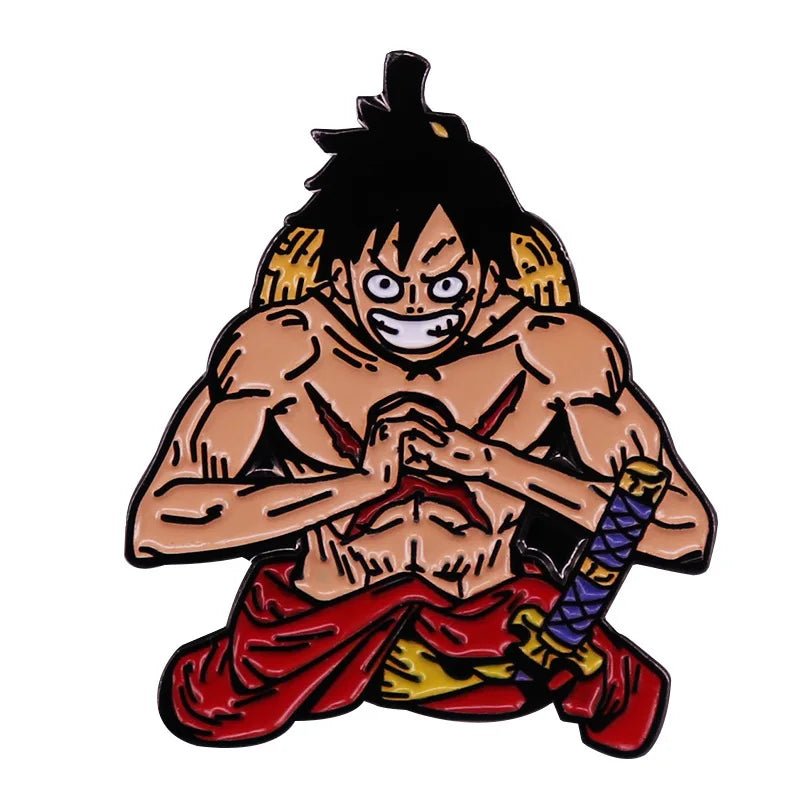 Luffy in Gear Fifth form enamel pin with an intense battle expression from One Piece.