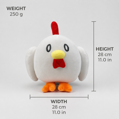 Chikipi plush from Palworld, measuring 28 cm tall and 28 cm wide, and weighing 250 g.
