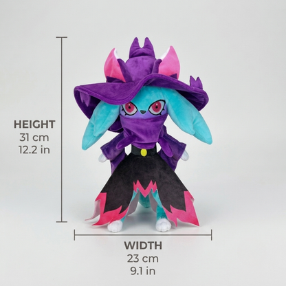 Katress plush from Palworld, measuring 31 cm tall and 23 cm wide.