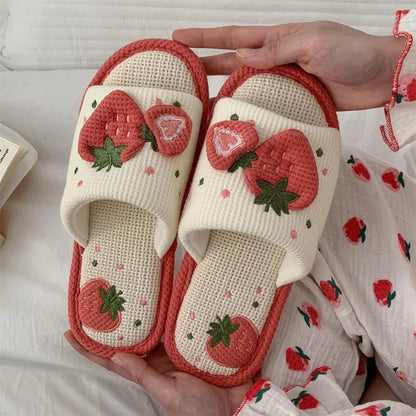 Cozy Strawberry Slippers