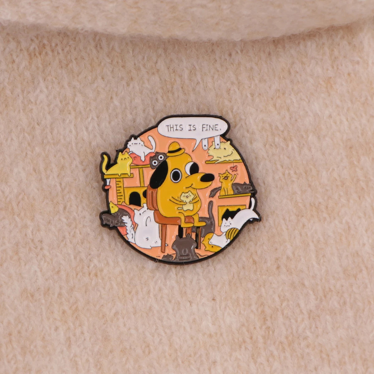 This Is Fine Meme Pin