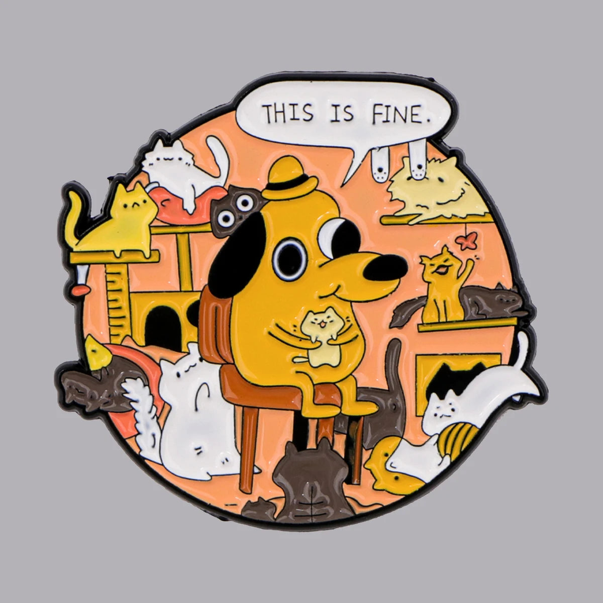 This Is Fine Meme Pin