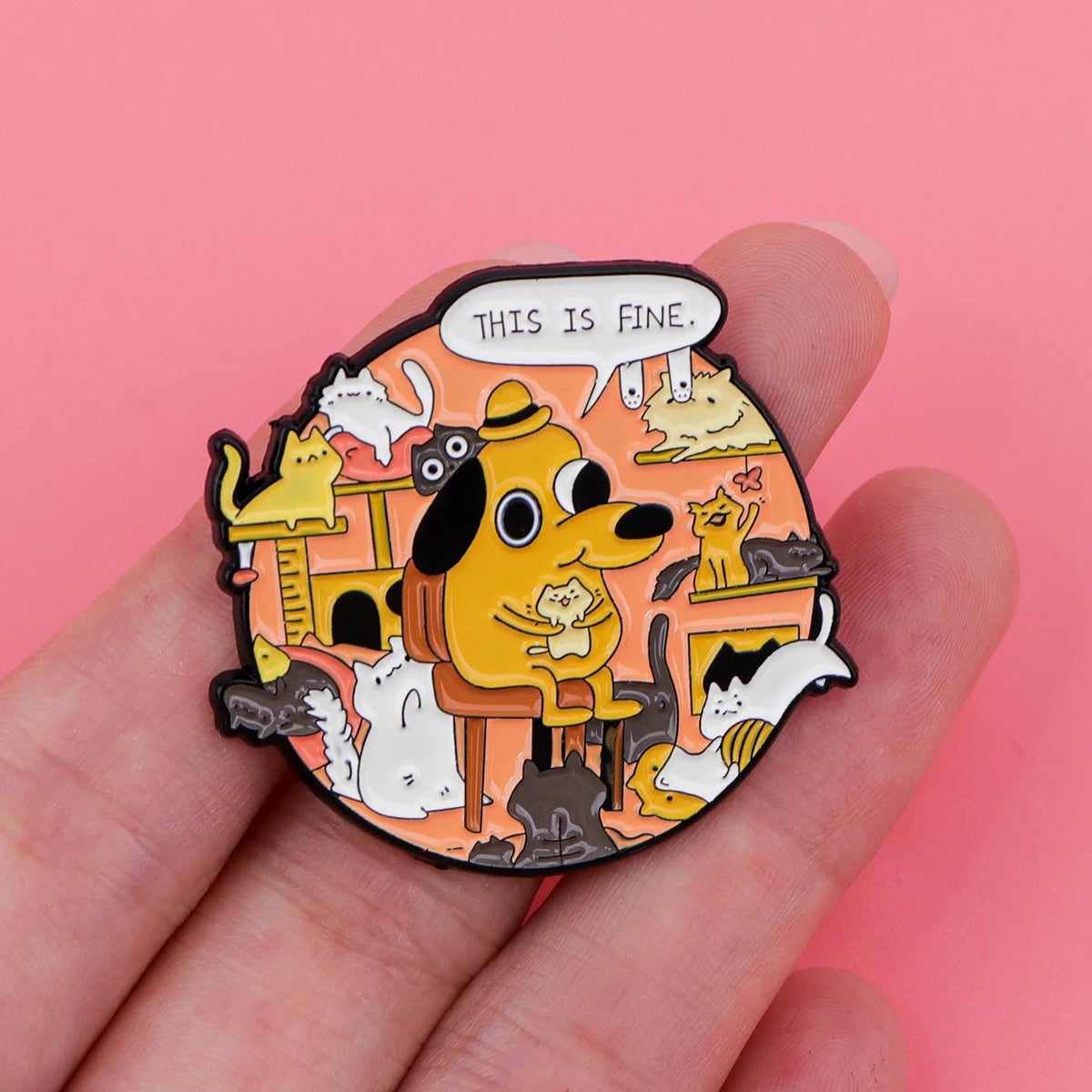 This Is Fine Meme Pin