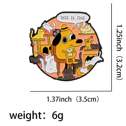 This Is Fine Meme Pin