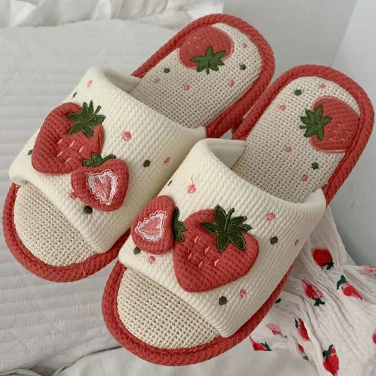 Cozy Strawberry Slippers